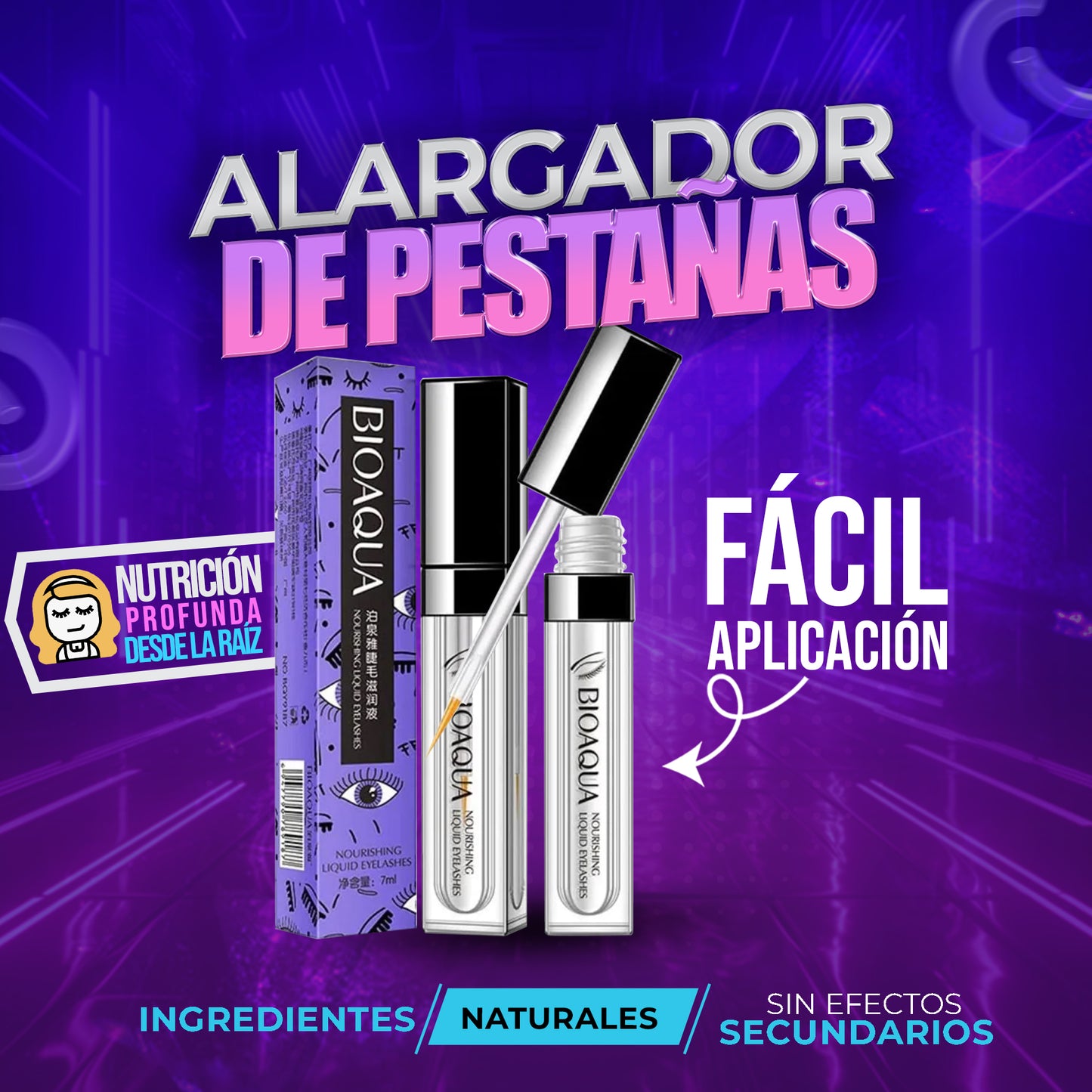 SERUM ALARGADOR DE PESTAÑAS BIOAQUA X2
